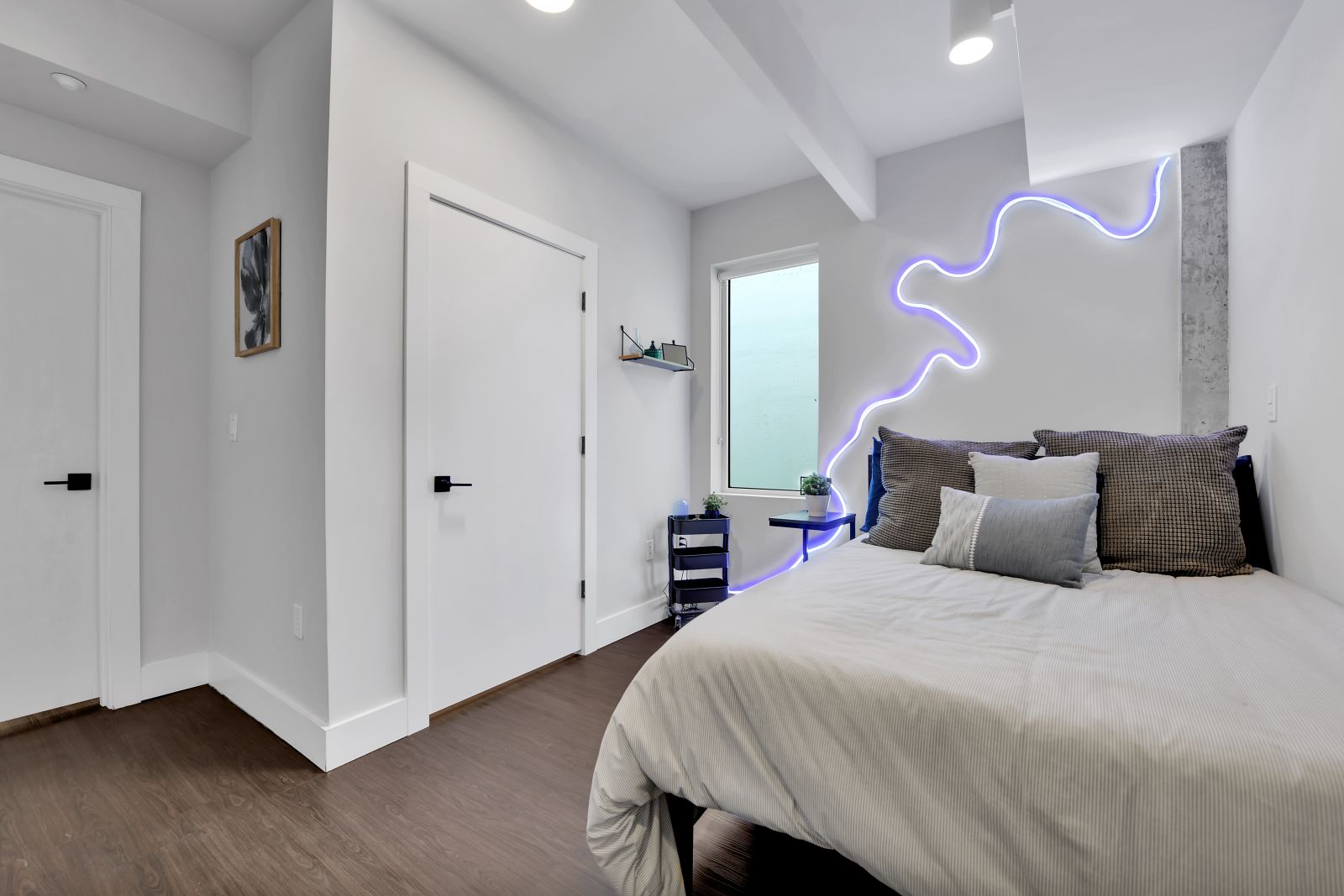 modern bedroom with neon lights villas on rio